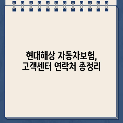 현대해상 자동차보험 고객센터 연락처 & 긴급 출동 후기| 빠르고 정확한 정보 확인 | 현대해상, 자동차보험, 고객센터, 긴급출동, 후기