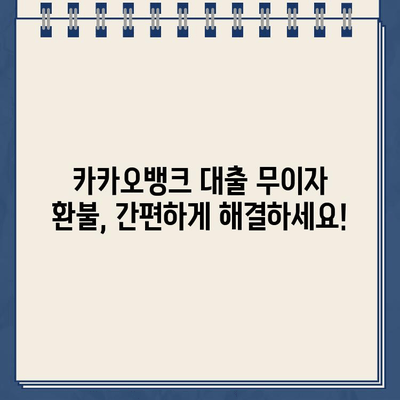 카카오뱅크 대출 무이자, 환불 가능할까? | 환불 방법 & 횟수 제한 완벽 정리