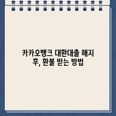 카카오뱅크 대환대출 해지, 궁금한 모든 것! | 해지 방법, 주의 사항, 필요 서류, 환불 등