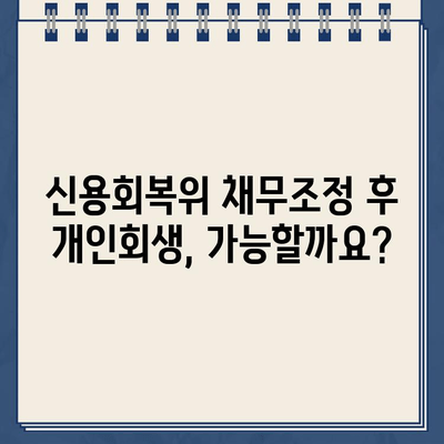 신용회복위원회 채무조정, 통신채무 포함 개인회생 가능할까요? | 개인회생, 채무조정, 통신비, 신용회복