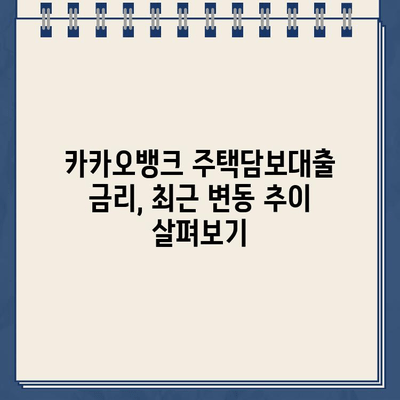 카카오뱅크 주택담보대출 금리, 다시 4%대로? | 최신 금리 동향 분석 및 전망