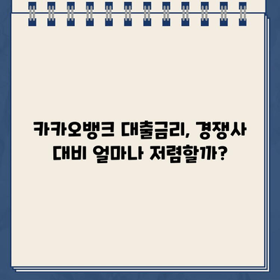 카카오뱅크 대출금리, 시장 최저 수준으로 업데이트! | 최신 금리 비교 및 대출 조건 확인