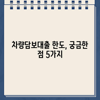 차량담보대출 한도 비교| NH농협은행 vs 타 은행, 어디가 유리할까? |  차량담보대출, 금리 비교, 대출 한도 비교