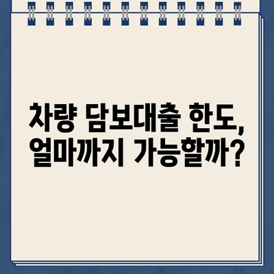 차량 담보대출| 할부 금리와 한도 비교 가이드 |  최저 금리 찾기, 나에게 맞는 조건 비교