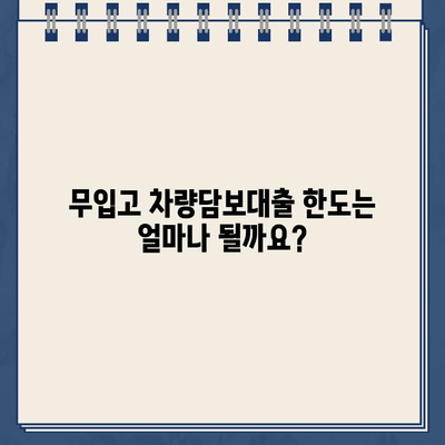 무입고 차량담보대출| 할부 중에도 가능할까요? 한도, 이자, 조건 총정리 | 자동차 대출, 할부, 금융