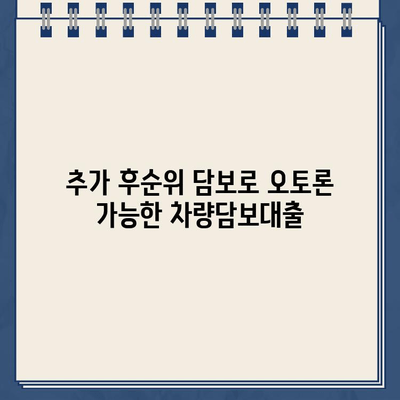 추가 후순위 담보로 오토론 가능한 차량담보대출 추천|  나에게 맞는 최적의 조건 찾기 | 차량 담보 대출, 오토론, 추가 후순위