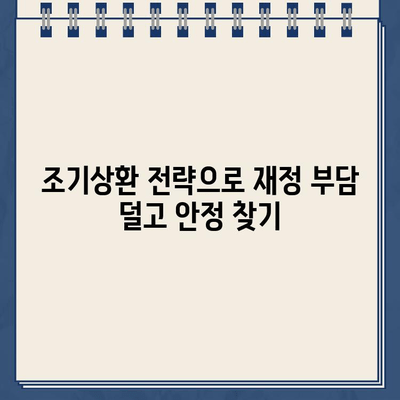 할부차량 담보대출 조기상환으로 재정적 부담 줄이고 안정 확보하기 |  대출 상환 전략, 이자 절약, 재테크 팁