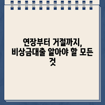 카카오뱅크 비상금대출 완벽 가이드| 신청부터 연장, 거절까지 | 비상금, 대출, 금리, 한도, 조건, 서류, 주의사항