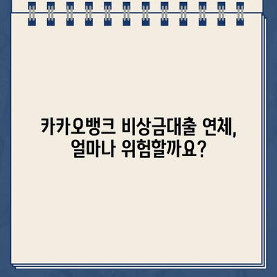 카카오뱅크 비상금대출 연체, 벌금과 수수료는 얼마? | 연체 대비 가이드, 꿀팁