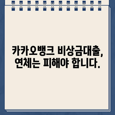 카카오뱅크 비상금대출 연체, 벌금과 수수료는 얼마? | 연체 대비 가이드, 꿀팁