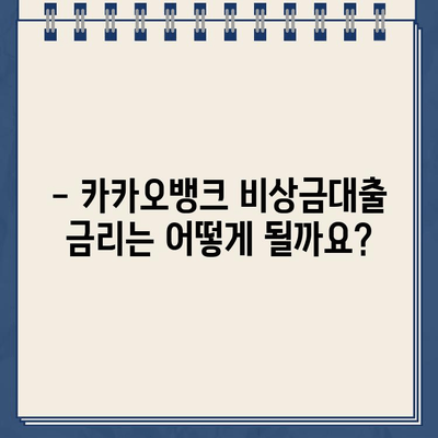 카카오뱅크 비상금대출 신청 가이드| 자격 조건, 한도, 금리까지 완벽 정리 | 비상금, 대출, 신용대출, 금융