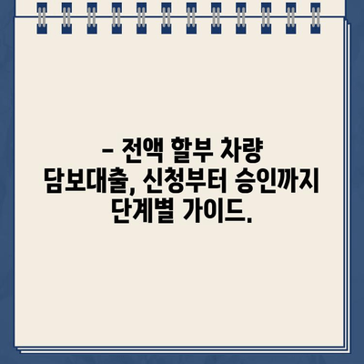 전액 할부 차량 담보대출 심사 기준 완벽 분석| 자격 조건부터 승인까지! | 자동차 대출, 할부, 담보 대출