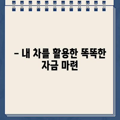 할부 차량 담보대출| 나에게 맞는 최적의 자금 해결책 찾기 | 자동차 담보대출, 금리 비교, 대출 조건