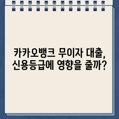 카카오뱅크 대출 무이자 혜택, 신용 점수에 미치는 영향은? | 신용대출, 무이자 기간, 신용등급 변화