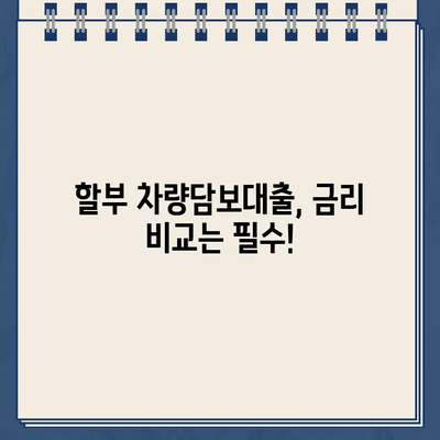 할부 차량담보대출 완벽 가이드| 개요, 이용 시 주의사항, 핵심 정보 총정리 | 자동차 담보 대출, 금리 비교, 신용등급