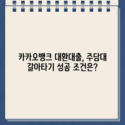 카카오뱅크 대환대출, 주담대 갈아타기 성공 전략| 조건, 거절 사유, 금리 비교 분석 | 대환대출, 주택담보대출, 금리 비교, 카카오뱅크