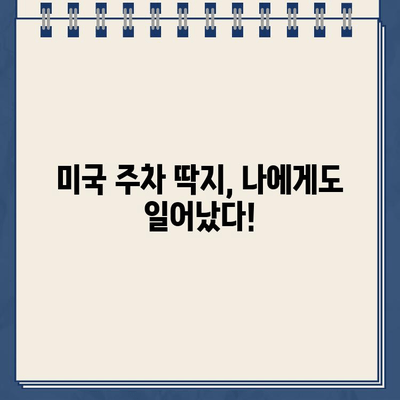 미국 운전 초보자 주차 위반 딱지 실화| 겪어보니 이렇더라 | 주차 딱지, 벌금, 미국 운전 팁, 주차 규정