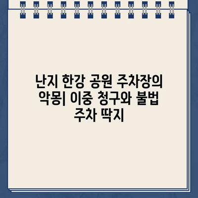 난지 한강 공원 주차장의 악몽| 이중 청구와 불법 주차 딱지 | 주차 요금, 주차 딱지, 난지 한강 공원, 주차 문제, 해결 방안