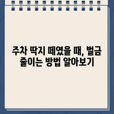 주차 딱지, 이젠 걱정 끗! 주차 위반 대비 & 벌금 줄이는 꿀팁 | 주차 벌금, 주차 위반, 주차 팁, 벌금 감면