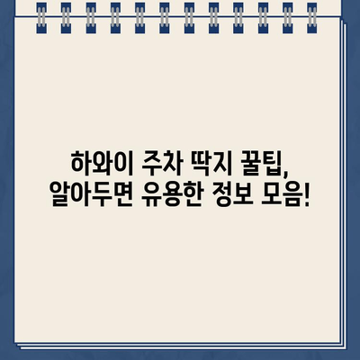 하와이 주차 딱지 견인 & 과태료 납부 완벽 가이드 | 견인차 연락처, 벌금 납부 방법, 주차 팁