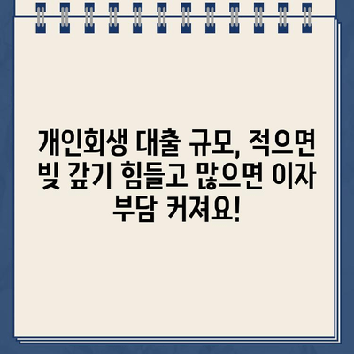 개인회생 대출 규모, 너무 적거나 많으면? ❌ 후회 없는 선택을 위한 단점 분석 | 개인회생, 대출 규모, 부채 관리, 재정 계획