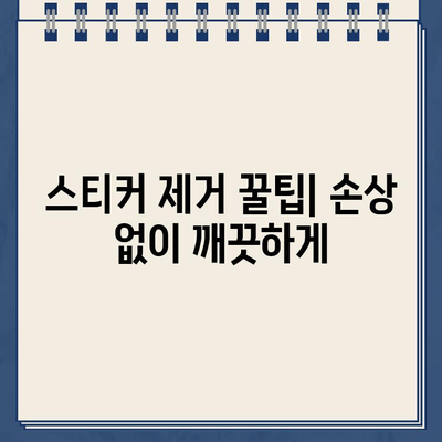 스티커 제거 꿀팁| 자국 없이 깔끔한 차량 유지 | 스티커 제거, 차량 관리, 잔여물 제거, 팁