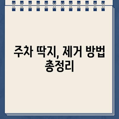 주차 딱지, 제거 난이도는 얼마나 될까요? | 딱지 제거 팁, 주차 위반 벌금, 주차 단속 꿀팁