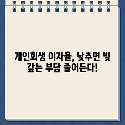 개인회생 중에도 이자율 낮출 수 있다? 꿀팁 대방출! | 개인회생대출, 이자율 협상, 성공 전략