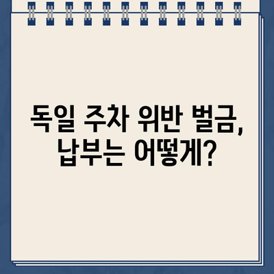 독일 렌트카 주차 위반 벌금, 걱정 마세요! 납부 가이드 & 주의사항 | 독일 렌트카, 주차 위반, 벌금 납부, 팁, 주의사항