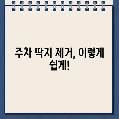 주차 딱지, 이제 걱정 끝! 🚫  |  손쉬운 제거 비법 대공개 | 주차딱지, 과태료, 벌금, 해결, 팁