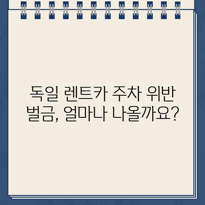 독일 렌트카 주차 위반 벌금, 걱정 마세요! 납부 방법 완벽 가이드 | 벌금 납부, 독일 교통법, 렌트카 주차 위반