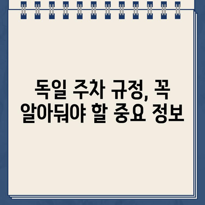 독일 렌트카 주차 위반 벌금, 걱정 마세요! 납부 방법 완벽 가이드 | 벌금 납부, 독일 교통법, 렌트카 주차 위반