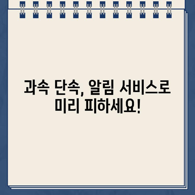 주차 딱지 탈출! 과속단속 알림 서비스 활용 가이드 | 주차 딱지, 과속 단속, 알림 서비스, 안전 운전