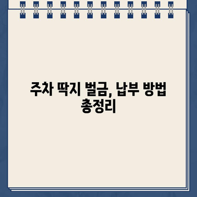 주차 딱지 벌금, 이젠 걱정 마세요! | 주차 딱지, 벌금 납부, 딱지 해결 팁