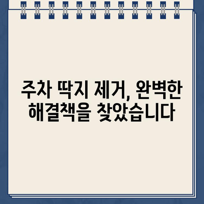 주차 딱지, 이젠 걱정 끝! | 주차 딱지 제거, 간편 해결 솔루션