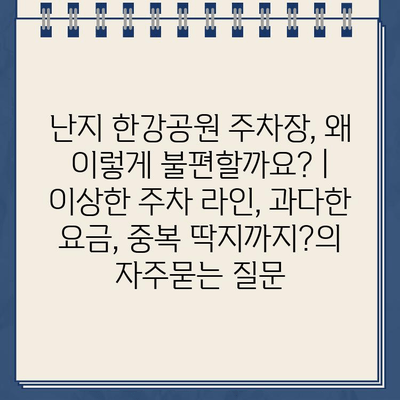 난지 한강공원 주차장, 왜 이렇게 불편할까요? | 이상한 주차 라인, 과다한 요금, 중복 딱지까지?