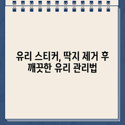 유리 스티커, 주차 딱지 제거 완벽 가이드| 쉽고 효과적인 5가지 방법 | 스티커 제거, 딱지 제거, 유리 세척, 잔여물 제거