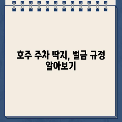 호주 주차 딱지, 끊겼을 때 어떻게 해야 할까요? | 호주 주차 딱지, 벌금, 규정, 해결 팁