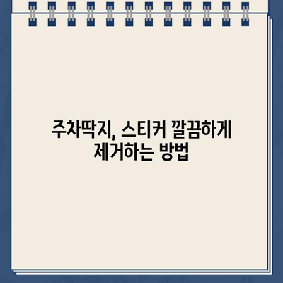 주차 딱지 & 자동차 유리 스티커 제거 완벽 가이드| 깔끔하게 제거하는 팁 & 주의사항 모음 | 주차딱지, 스티커, 제거, 팁, 주의사항