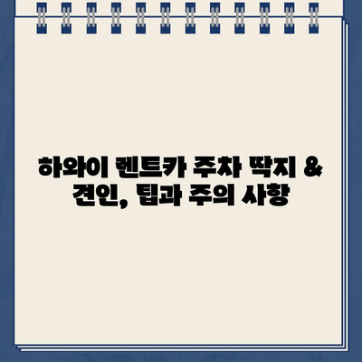 하와이 렌트카 주차 딱지 & 견인| 벌금 지불 완벽 가이드 | 주차 위반, 견인, 벌금, 팁, 하와이 렌트카