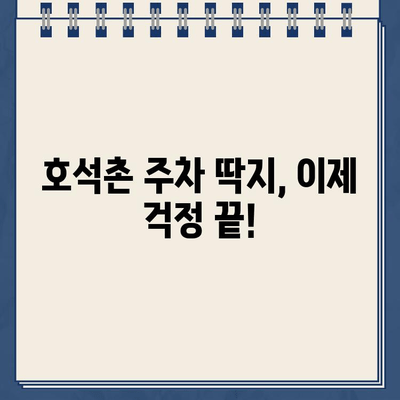 호석촌 주차 딱지, 이제 걱정 끝! | 주차 딱지 대책, 주차 팁, 주차 단속 정보