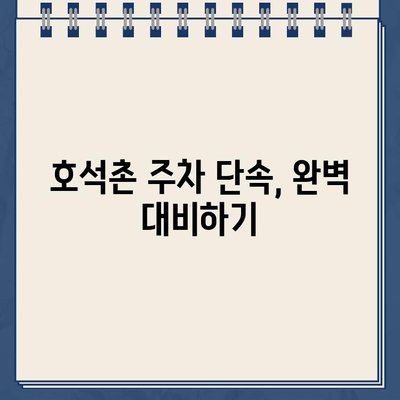 호석촌 주차 딱지, 이제 걱정 끝! | 주차 딱지 대책, 주차 팁, 주차 단속 정보