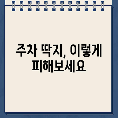 호석촌 주차 딱지, 이제 걱정 끝! | 주차 딱지 대책, 주차 팁, 주차 단속 정보