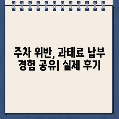 주차 딱지 납부 통지, 등록에서 받은 경험 공유 | 주차 위반, 과태료, 납부 방법, 꿀팁