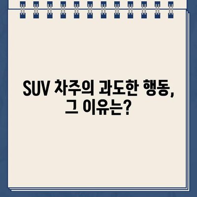 주차 딱지 위협에 분노한 SUV 차주, 차단기 입구 봉쇄| 과도한 행동의 이유와 대안 | 주차 문제, 분쟁, 법적 책임