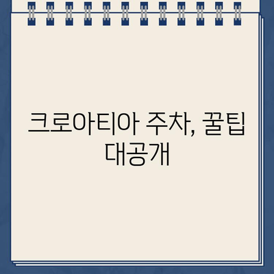 크로아티아 주차 딱지, 벌금 폭탄 피하는 꿀팁 | 주차 요금, 위반 경험, 팁, 주의사항