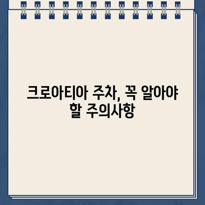 크로아티아 주차 딱지, 벌금 폭탄 피하는 꿀팁 | 주차 요금, 위반 경험, 팁, 주의사항