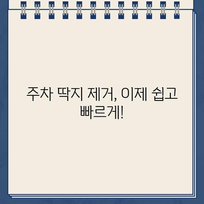 주차딱지, 이젠 걱정 끝! | 주차 딱지 제거의 궁극적 방법, 완벽 가이드