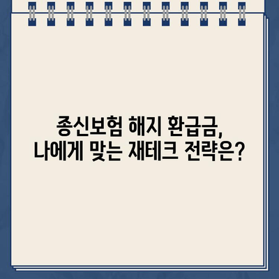 종신보험 해지, 환급금으로 무엇을 준비할 수 있을까요? | 종신보험 해지, 환급금 활용, 재테크, 투자