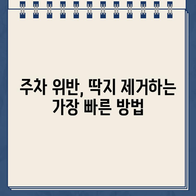 주차 딱지, 이제 걱정 끝! 쉽고 빠르게 해결하는 꿀팁 | 주차 위반, 딱지 제거, 과태료, 주차 딱지 해결